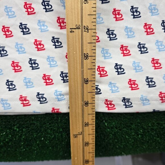 St Louis Cardinals Polo Shirt Mens XL White Short Sleeve Logo All Over Print - Picture 6 of 8
